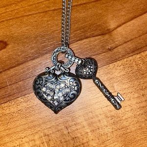 Lock and key necklace